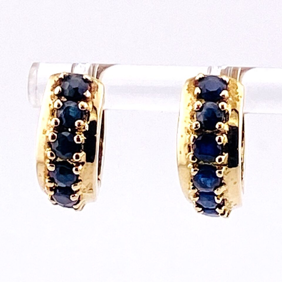 Ross Simmons Sapphire Gold over Sterling Silver Hoop Earrings Vermeil Hoops