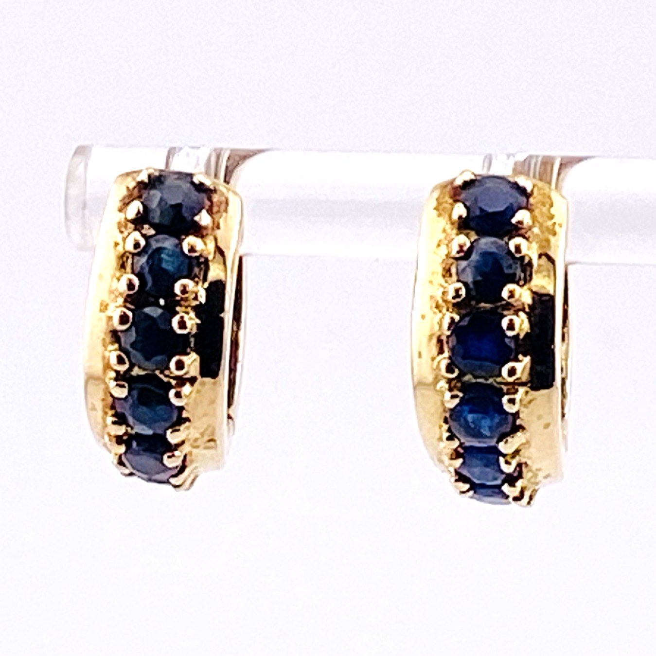 Ross Simmons Sapphire Gold over Sterling Silver Hoop Earrings Vermeil Hoops