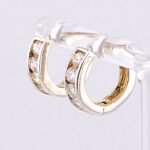 Silver Tone CZ Huggy Hoop Earrings