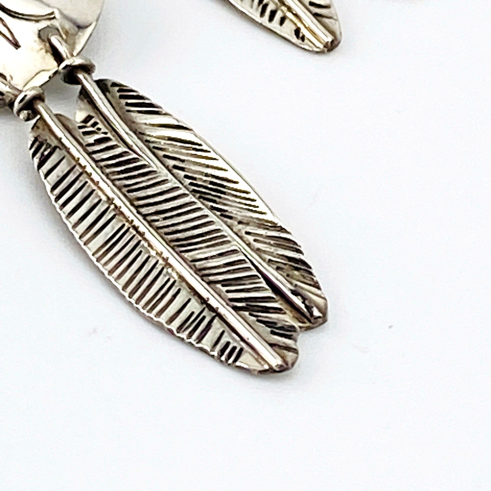 Sterling Silver Fleur De Lis Thunderbird Drop Earrings