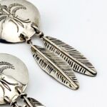 Sterling Silver Fleur De Lis Thunderbird Drop Earrings