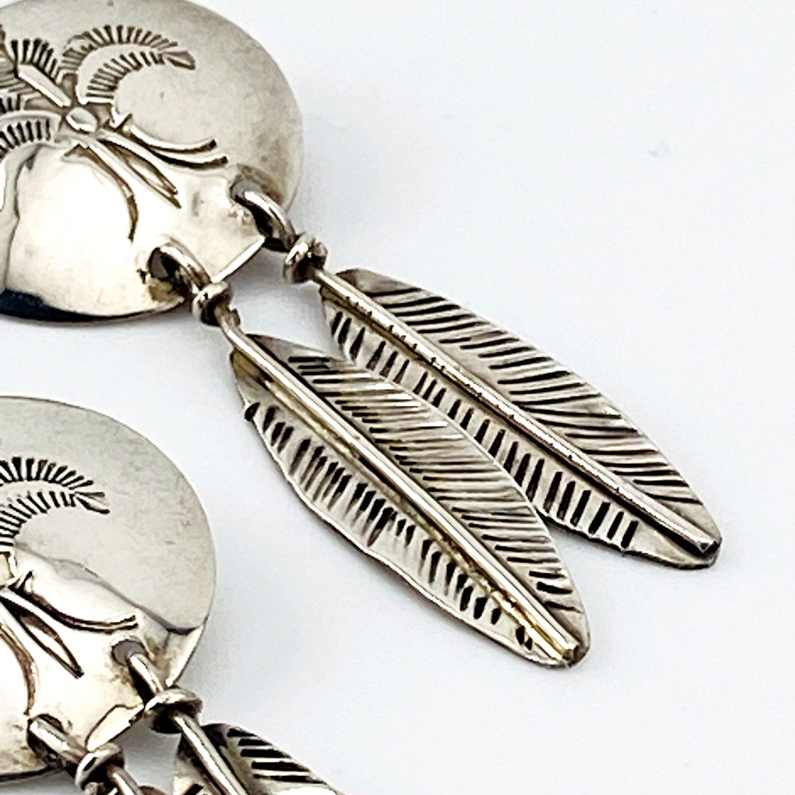 Sterling Silver Fleur De Lis Thunderbird Drop Earrings