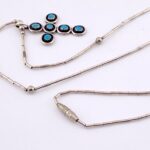 Turquoise Snake Eye Cross Pendant Necklace in Sterling Silver
