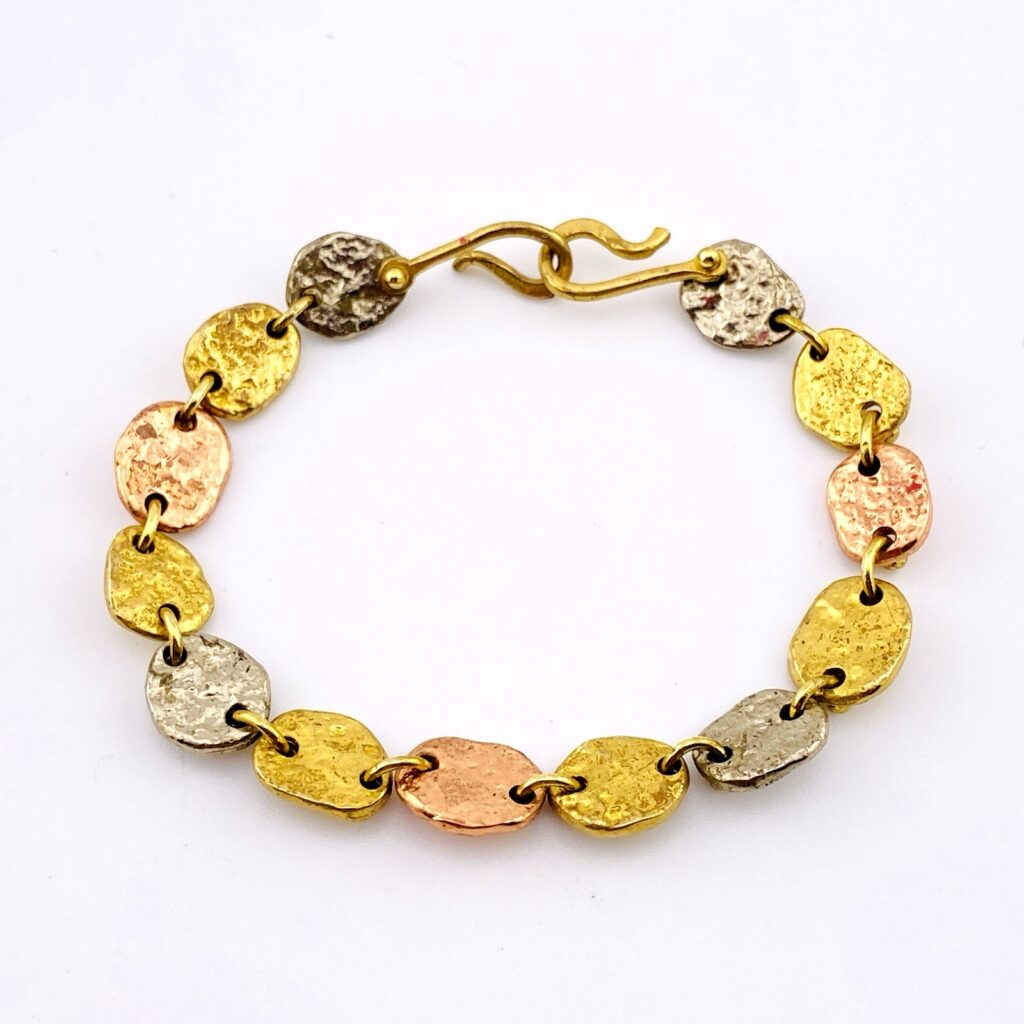 Anne Dick Brutalist Mixed Metal Oval Link Bracelet