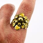 Vintage Modernist Brass Ring by Jack Boyd - Sz 7.25, Stylized Flower