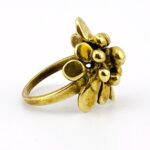 Vintage Modernist Brass Ring by Jack Boyd - Sz 7.25, Stylized Flower