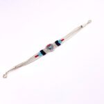 Southwestern Inlay Heart Bracelet: Sterling Silver, Turquoise and Coral