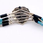 Southwestern Inlay Heart Bracelet: Sterling Silver, Turquoise and Coral
