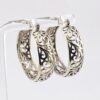 Sterling Silver Openwork Hoop Earrings