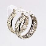 Sterling Silver Openwork Hoop Earrings