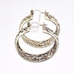 Sterling Silver Openwork Hoop Earrings