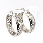 Sterling Silver Openwork Hoop Earrings