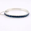 Art Deco Sapphire Blue Glass Clamper Bracelet