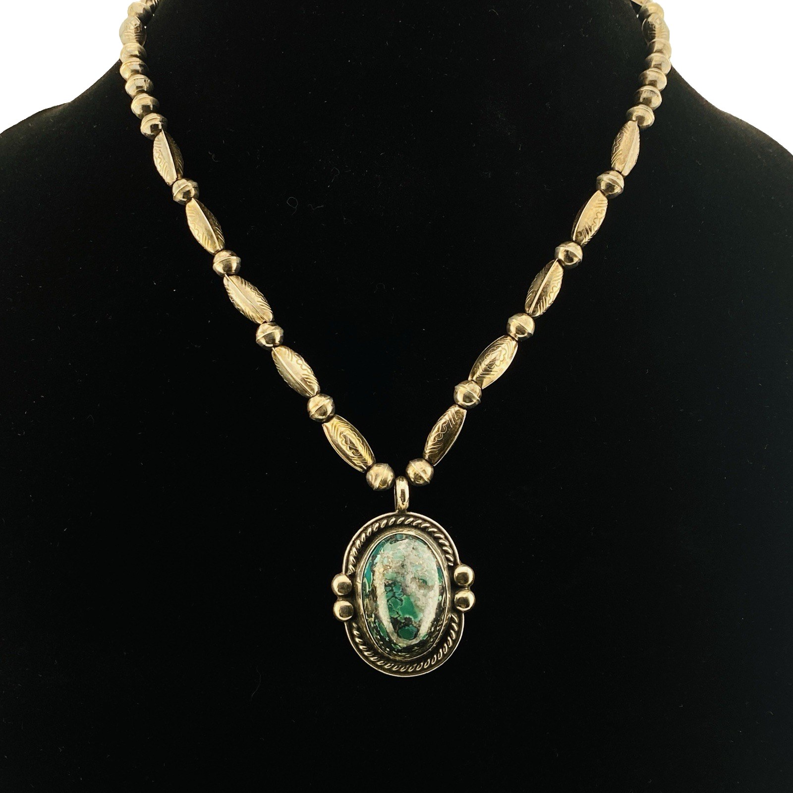 Artisan Sterling Silver & Turquoise Pendant Necklace