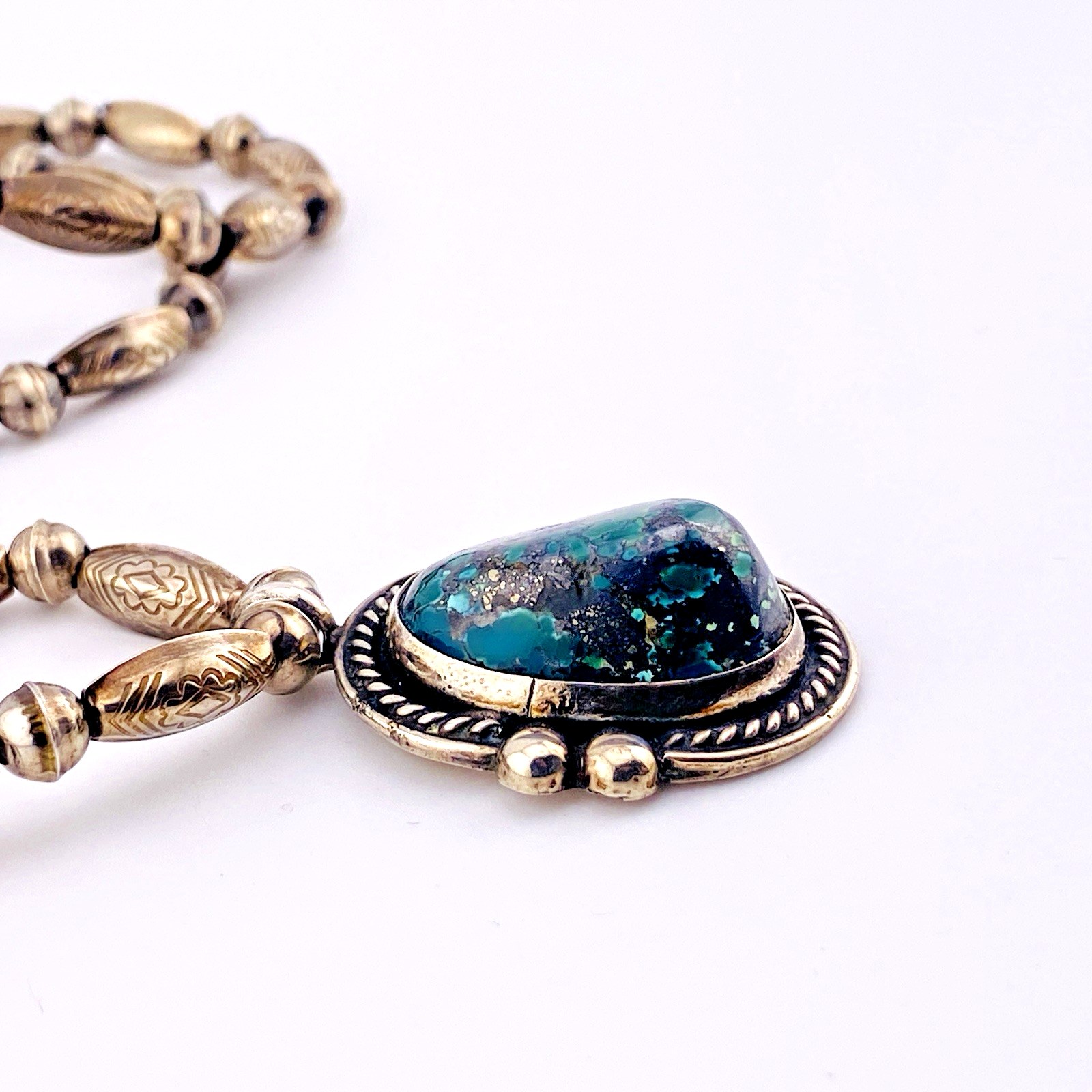 Artisan Sterling Silver & Turquoise Pendant Necklace