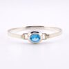 BOMA Sterling Silver Minimalist Cuff Bracelet with Blue Topaz
