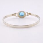 BOMA Sterling Silver Minimalist Cuff Bracelet with Blue Topaz