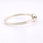 BOMA Sterling Silver Minimalist Cuff Bracelet with Blue Topaz