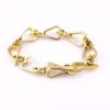 Gold Vermeil Sterling Silver Heart Link Bracelet – Arrow Toggle Clasp – Retro Era
