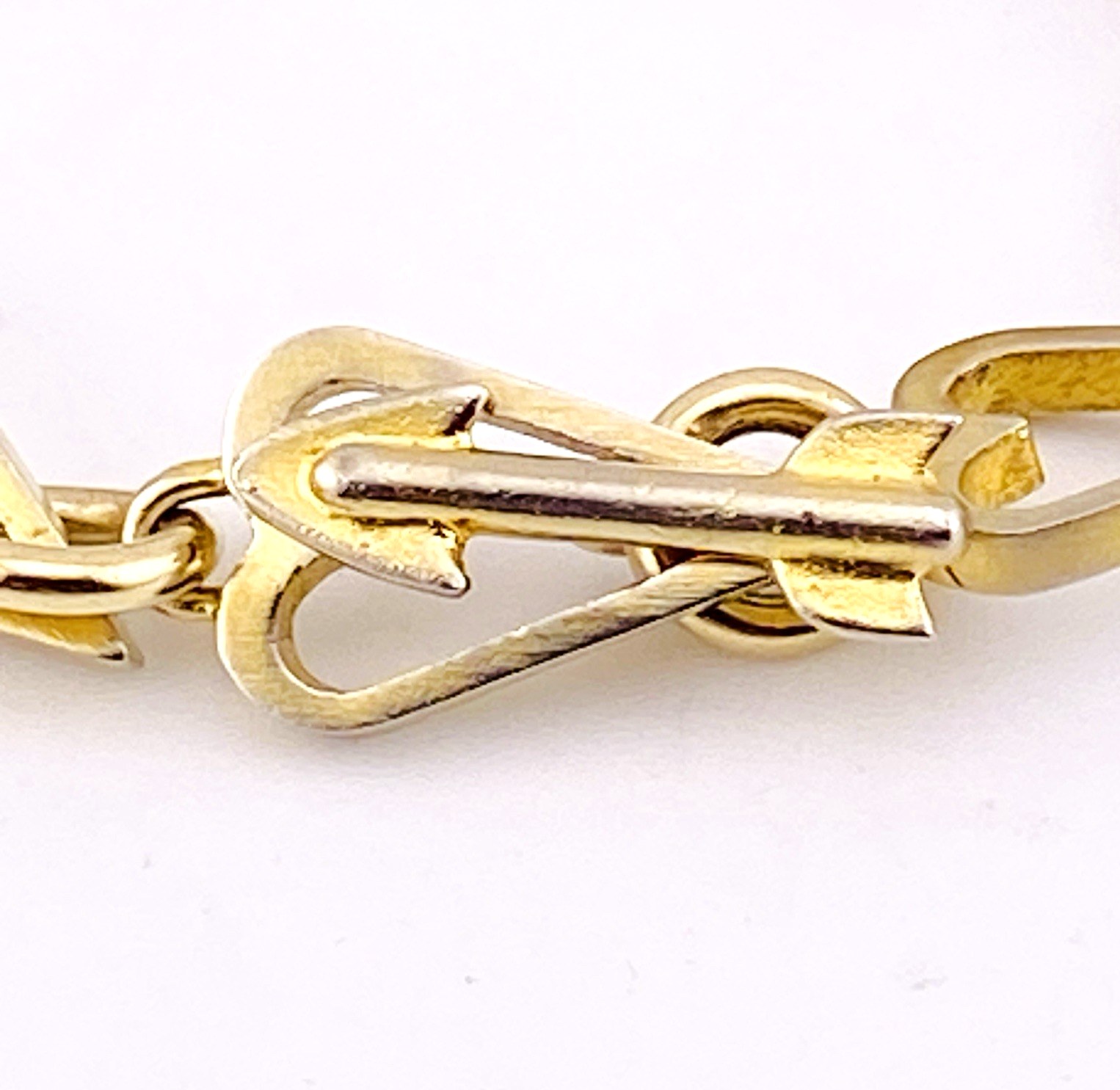 Gold Vermeil Sterling Silver Heart Link Bracelet – Arrow Toggle Clasp – Retro Era
