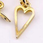 Gold Vermeil Sterling Silver Heart Link Bracelet – Arrow Toggle Clasp – Retro Era