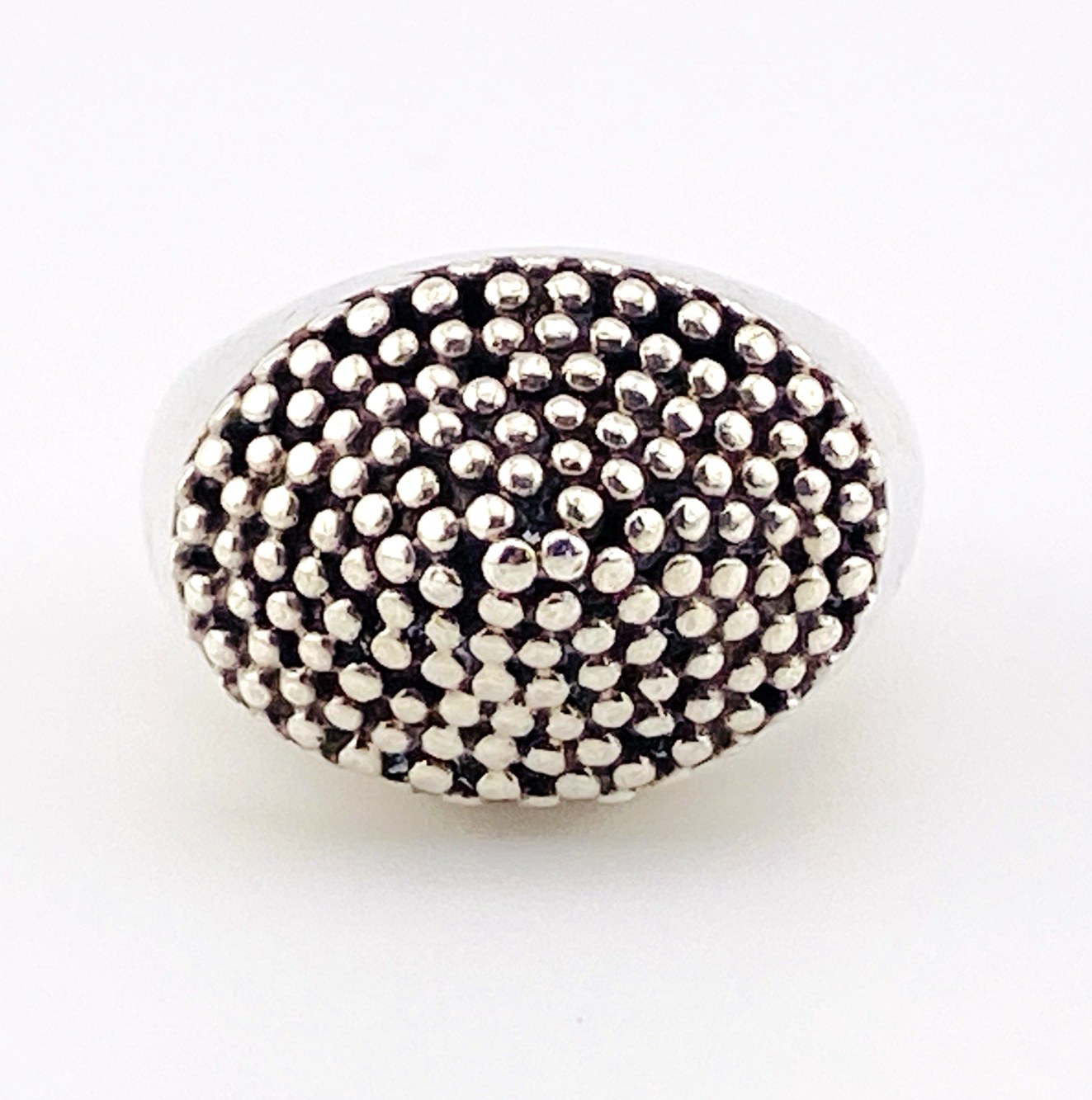 Massive Reticulated Sterling Silver Ring – Sculptural Vintage Size 6.75