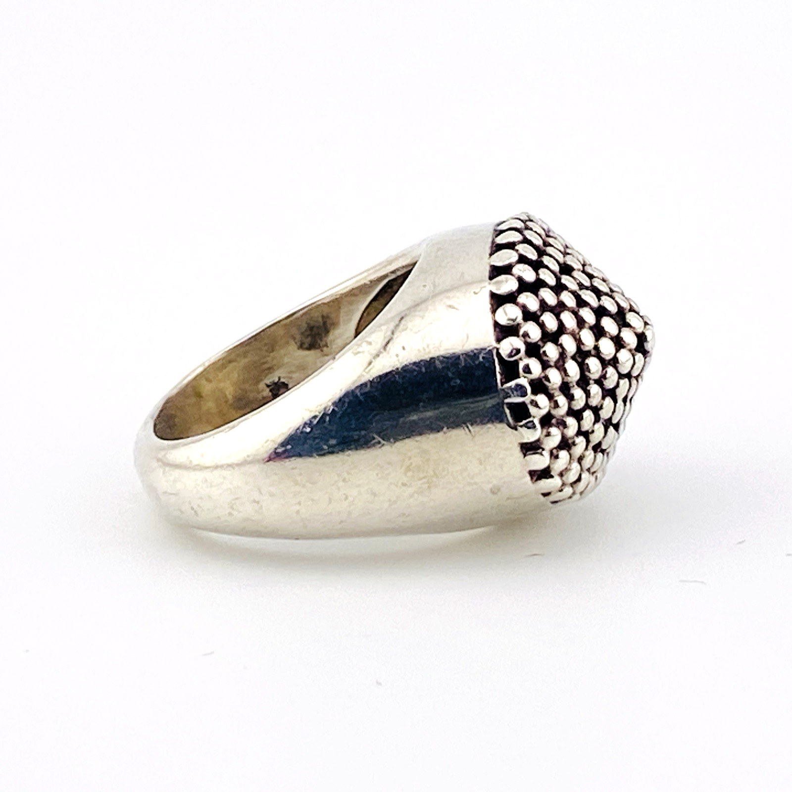 Massive Reticulated Sterling Silver Ring – Sculptural Vintage Size 6.75