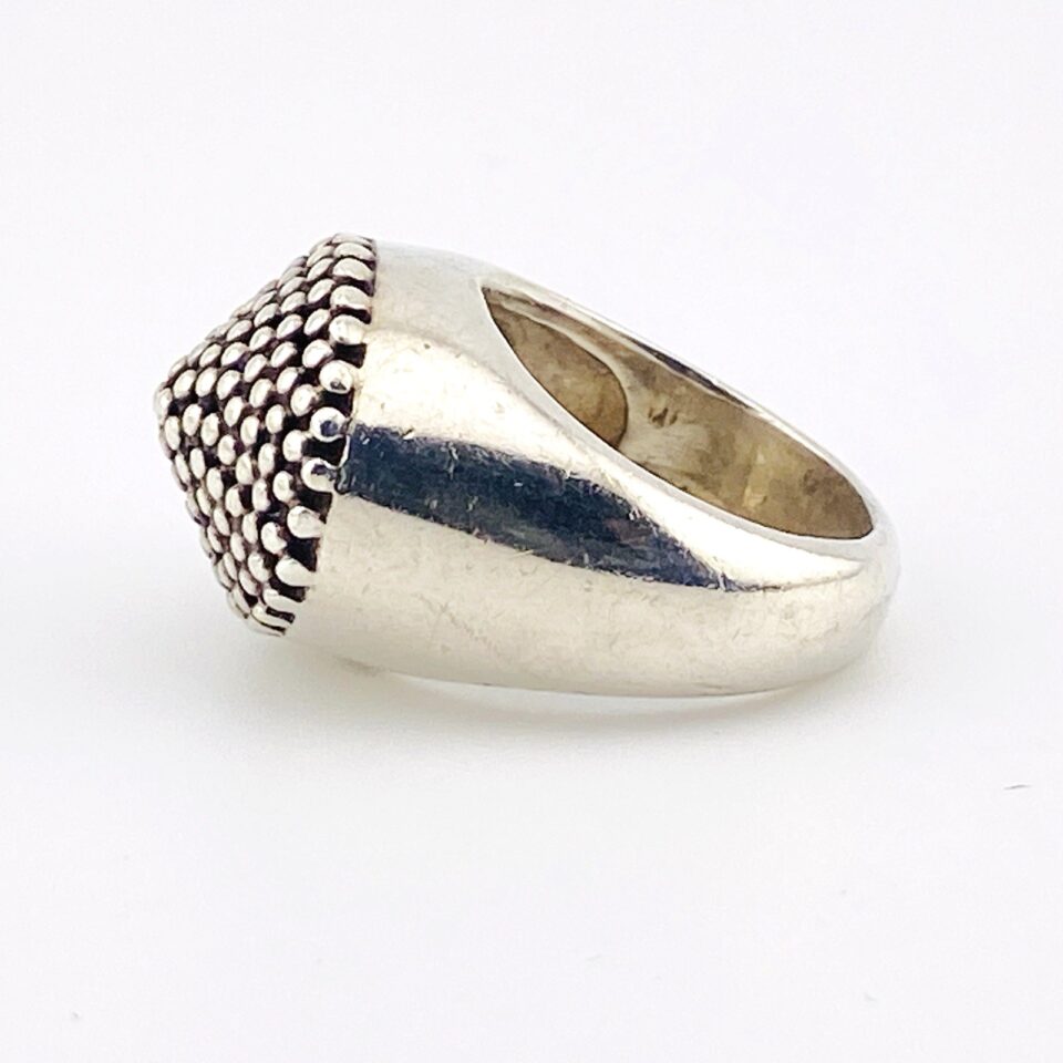 Massive Reticulated Sterling Silver Ring – Sculptural Vintage Size 6.75