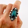 Mexican Sterling Silver North-South Turquoise Ring