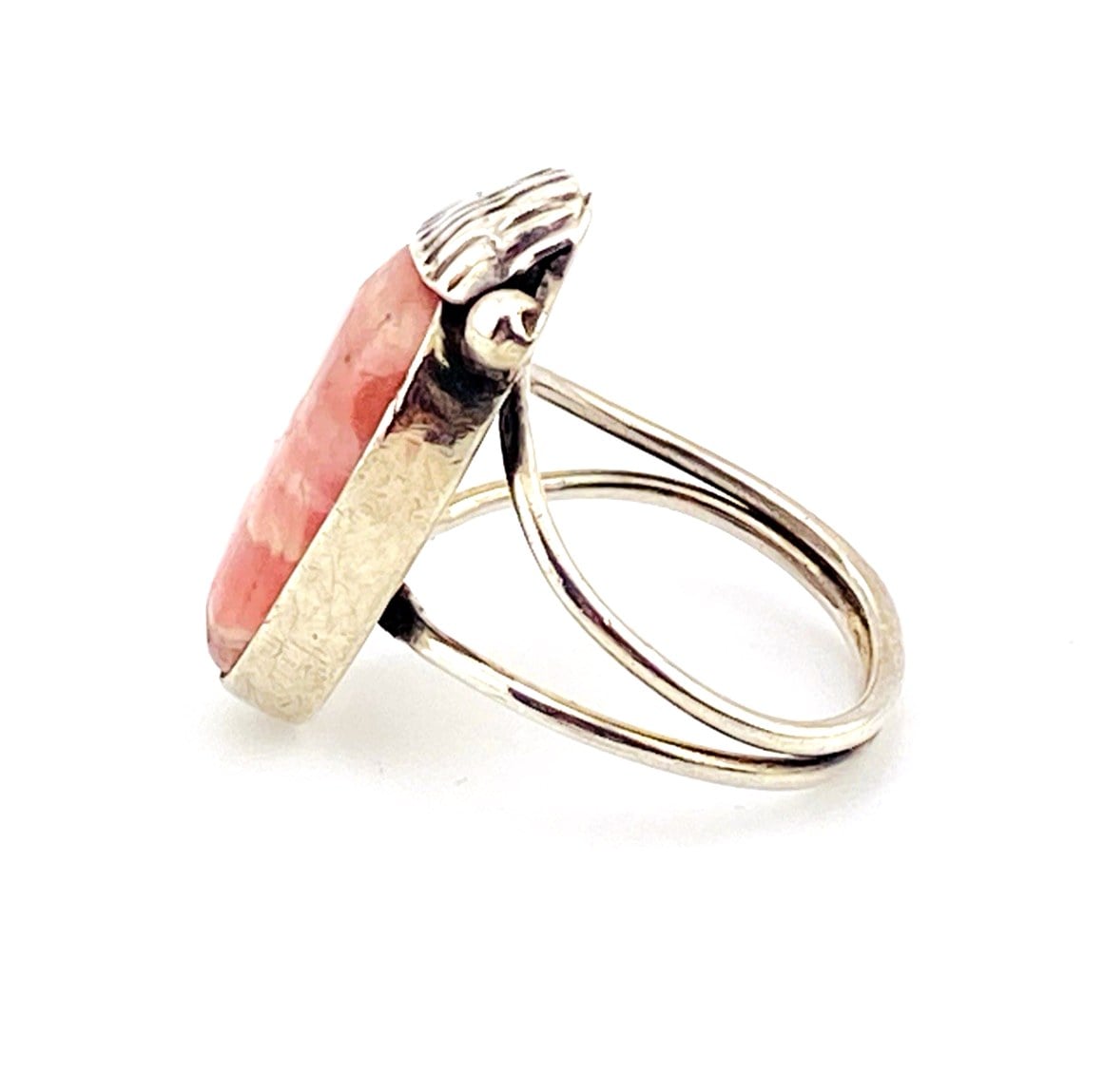 Pink Rhodochrosite Southwest Sterling Silver Ring