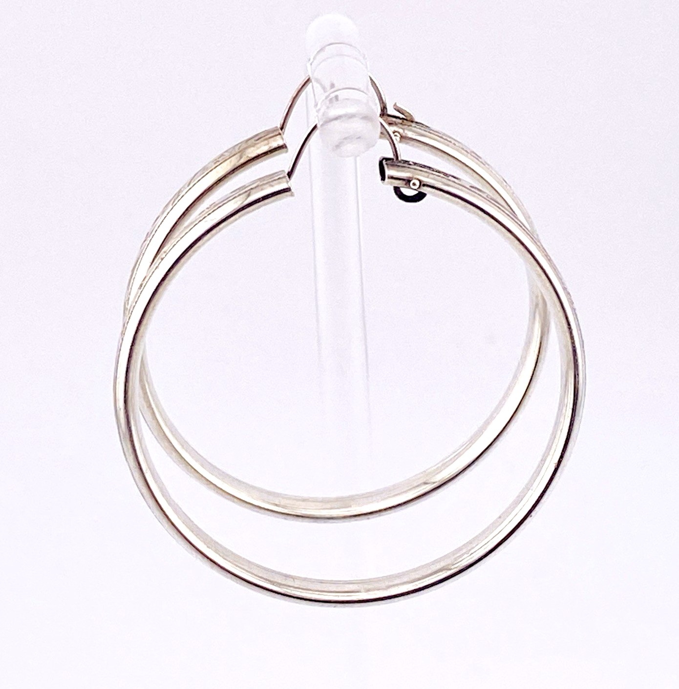 Vintage Sterling Silver Engraved Wreath Hoops