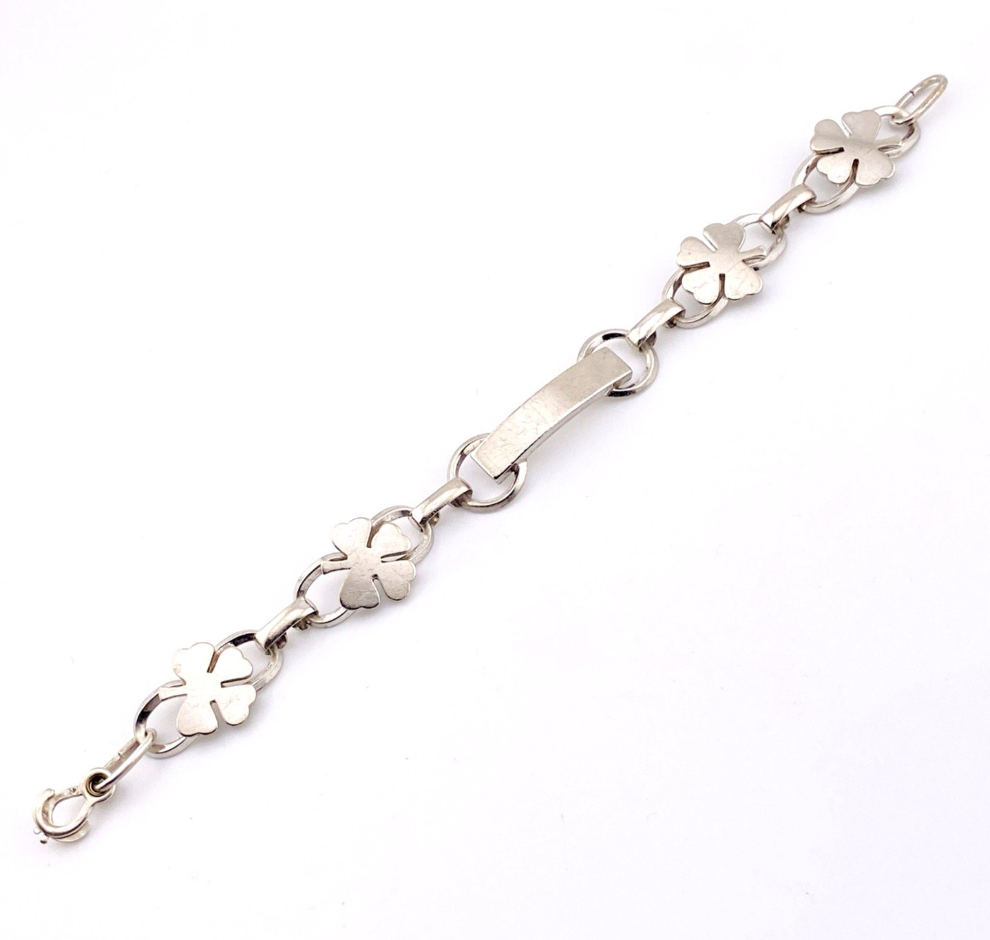 Sterling Silver Shamrock ID Bracelet – Handwrought LaMode Vintage