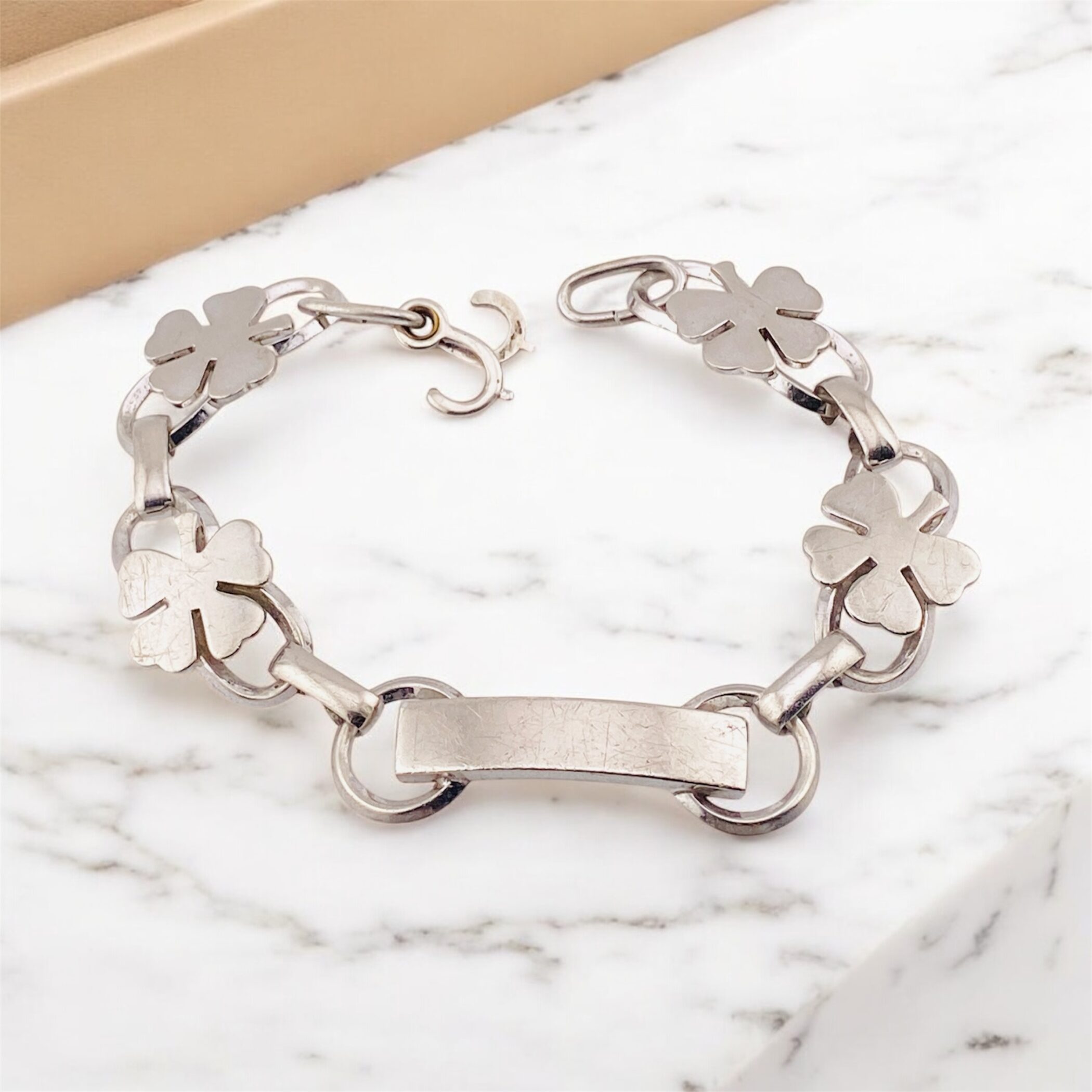 Sterling Silver Shamrock ID Bracelet – Handwrought LaMode Vintage