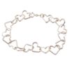 Vintage 6.5 Inch Heart Link Sterling Silver Bracelet