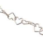 Vintage 6.5 Inch Heart Link Sterling Silver Bracelet