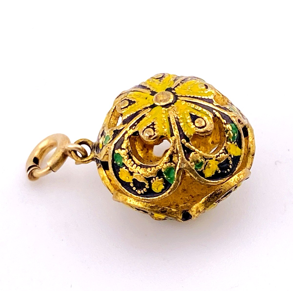 Vintage 800 Silver & Enamel Forget-Me-Not Pendant – Gold Over Silver