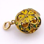 Vintage 800 Silver & Enamel Forget-Me-Not Pendant – Gold Over Silver