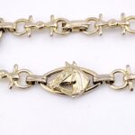 Vintage Silver Plated Horse and Bit Chain Bracelet – 6.75 Inches Long
