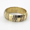 Antique Victorian Gold Filled Carved Band Ring Sz 9 Signed