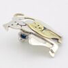 Charming Sterling Silver Mixed Metals Dog & Cat Brooch Pin