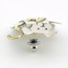 Charming Sterling Silver Mixed Metals Dog & Cat Brooch Pin