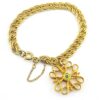 Vintage Gold Filled Chain Bracelet with Large Charm