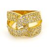 Gold Vermeil and CZ Interlocking Setting Ring