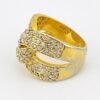 Gold Vermeil and CZ Interlocking Setting Ring