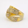 Gold Vermeil and CZ Interlocking Setting Ring