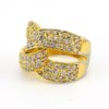 Gold Vermeil and CZ Interlocking Setting Ring