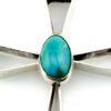 Large Sterling Turquoise Cross Necklace – Modernist Unisex Pendant
