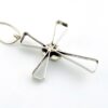 Large Sterling Turquoise Cross Necklace – Modernist Unisex Pendant