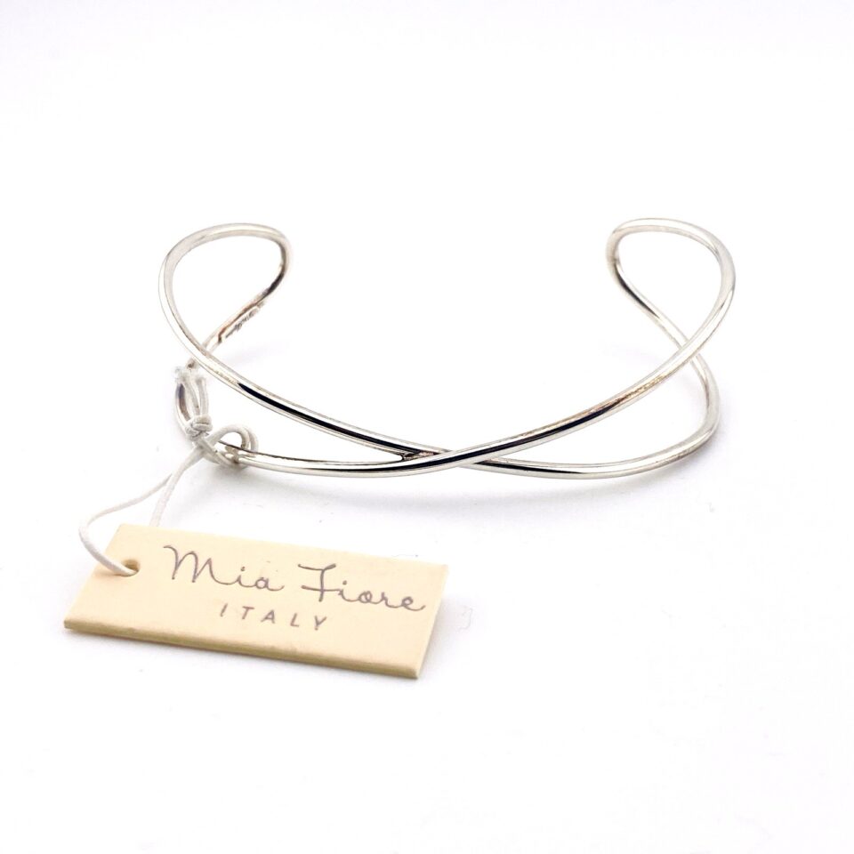 Mia Fiore Sterling Silver Minimalist Cuff Bracelet from Italy, New