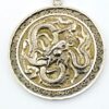 Repoussé Sterling Silver Fire Dragon Pendant Necklace